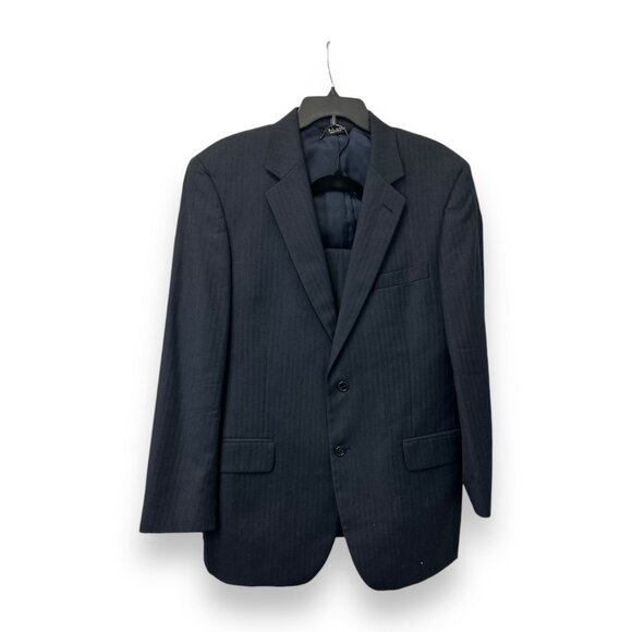 Jos. A. Bank Signature Collection Mens 2-Piece Suit 42R 100% Wool Navy Pinstripe - Picture 1 of 12